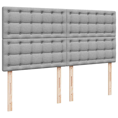 Box Spring Postel S Matrací Světle Šedá 200 X 200 Cm Textil