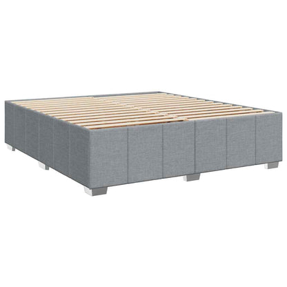 Box Spring Postel S Matrací Světle Šedá 200 X 200 Cm Textil