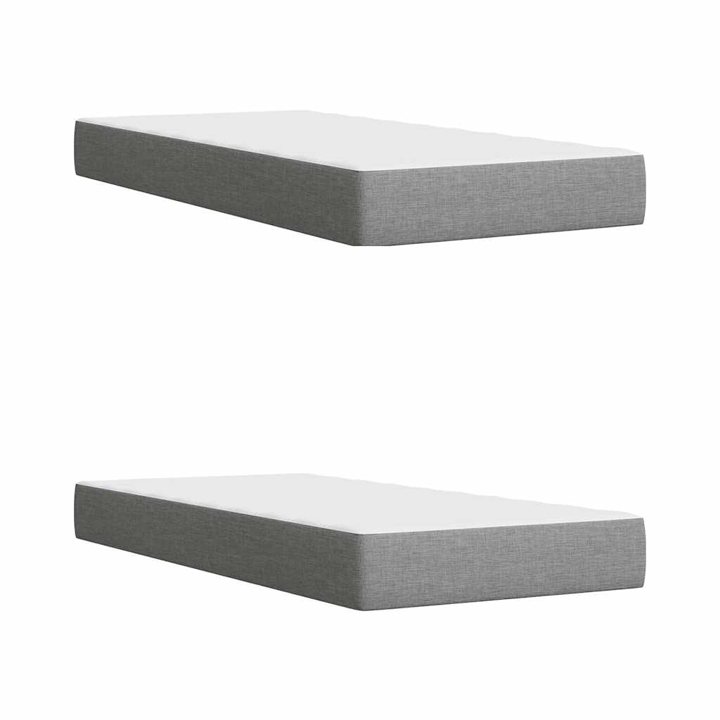 Box Spring Postel S Matrací Světle Šedá 200 X 200 Cm Textil