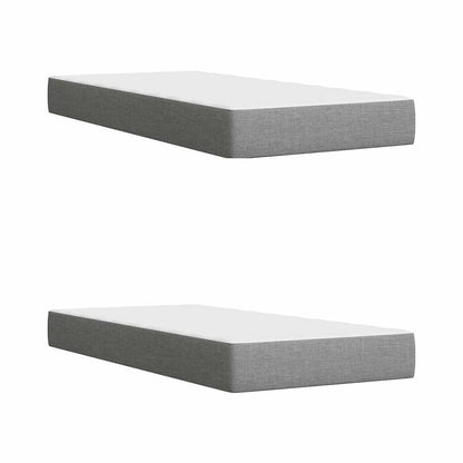 Box Spring Postel S Matrací Světle Šedá 200 X 200 Cm Textil
