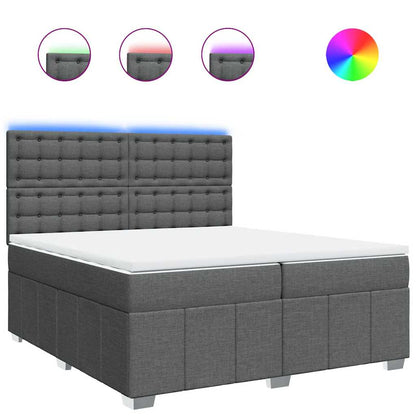 Box Spring Postel S Matrací Tmavě Šedá 200X200 Cm Textil