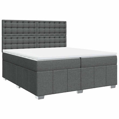 Box Spring Postel S Matrací Tmavě Šedá 200X200 Cm Textil