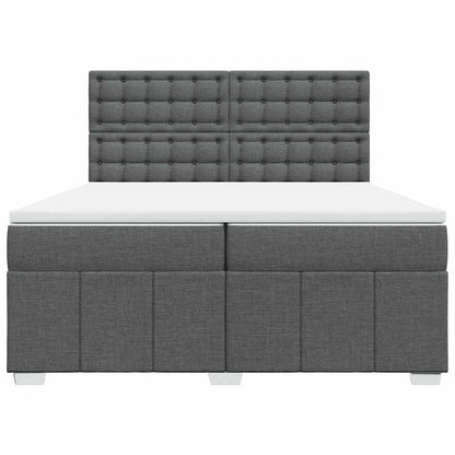 Box Spring Postel S Matrací Tmavě Šedá 200X200 Cm Textil