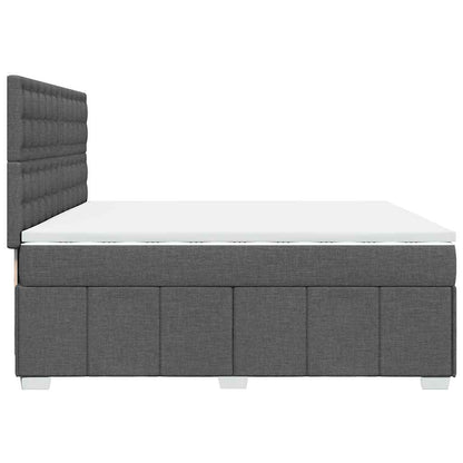 Box Spring Postel S Matrací Tmavě Šedá 200X200 Cm Textil