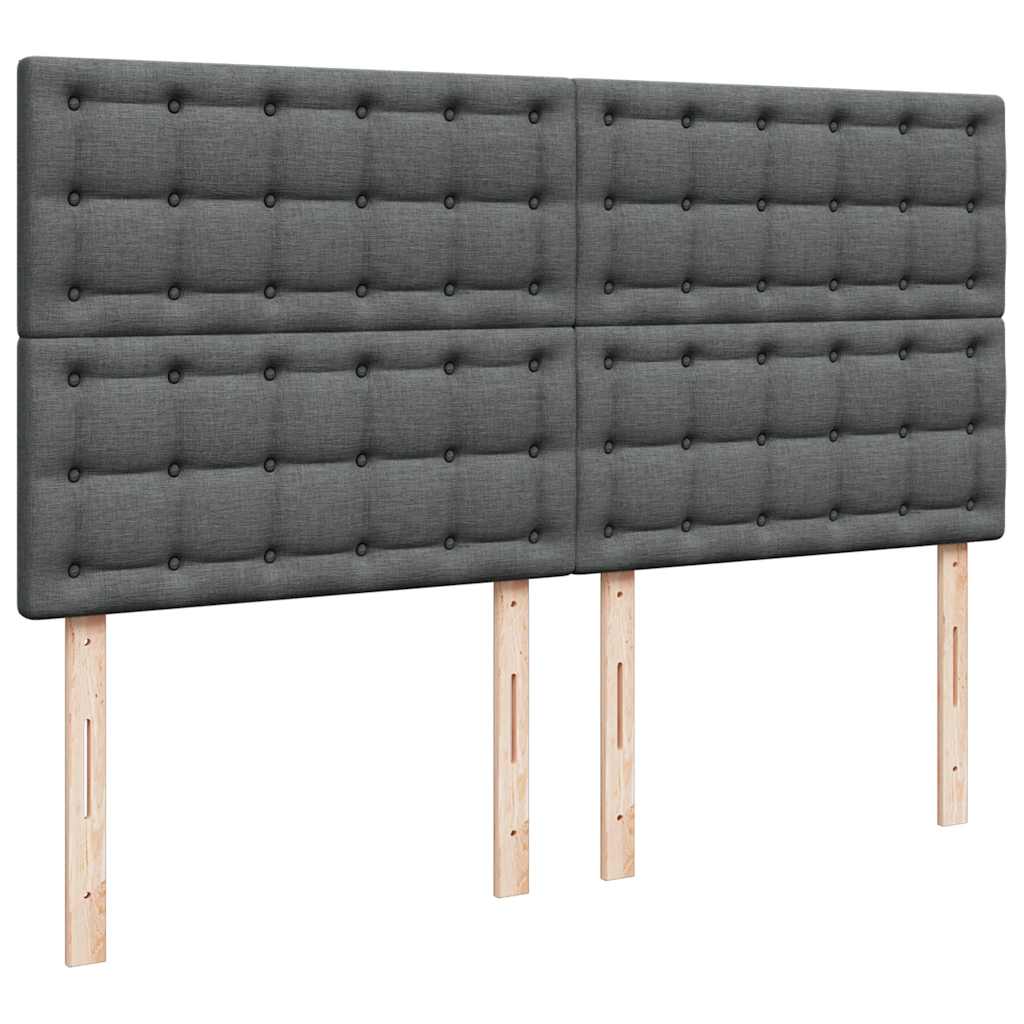 Box Spring Postel S Matrací Tmavě Šedá 200X200 Cm Textil