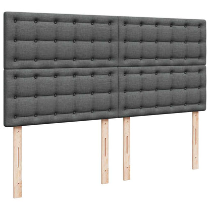 Box Spring Postel S Matrací Tmavě Šedá 200X200 Cm Textil
