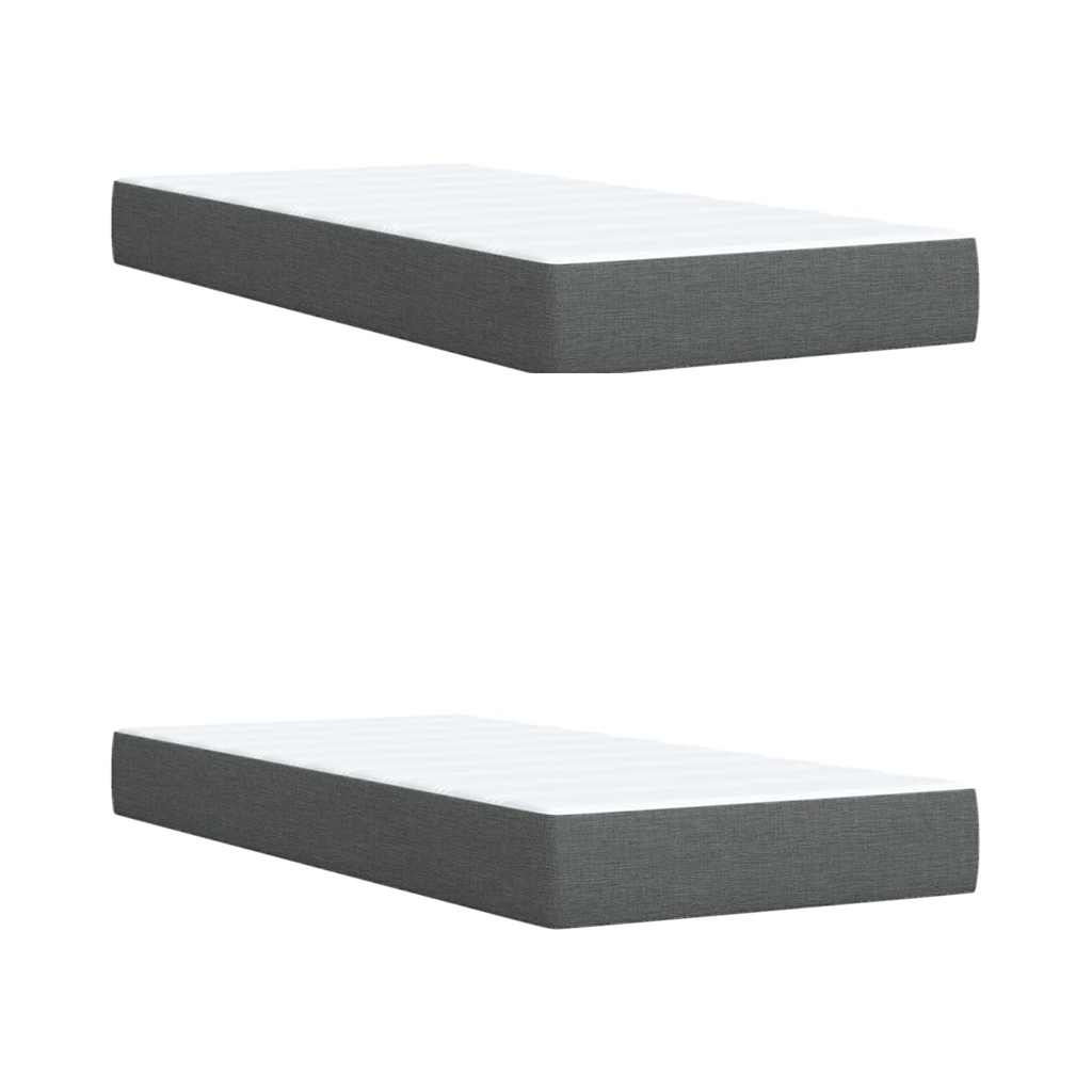 Box Spring Postel S Matrací Tmavě Šedá 200X200 Cm Textil