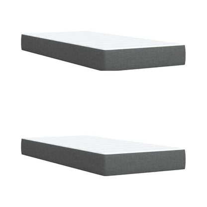 Box Spring Postel S Matrací Tmavě Šedá 200X200 Cm Textil