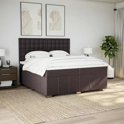 Box Spring Postel S Matrací Tmavě Hnědá 200X200 Cm Textil