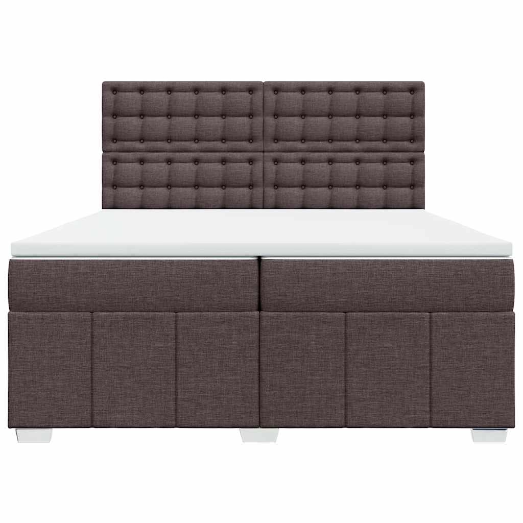 Box Spring Postel S Matrací Tmavě Hnědá 200X200 Cm Textil