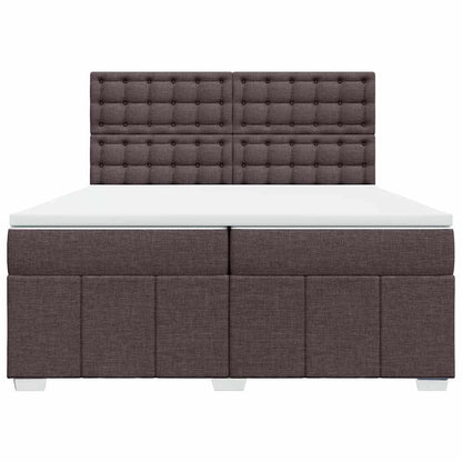 Box Spring Postel S Matrací Tmavě Hnědá 200X200 Cm Textil
