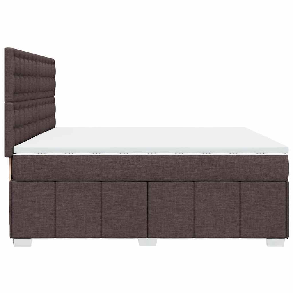 Box Spring Postel S Matrací Tmavě Hnědá 200X200 Cm Textil