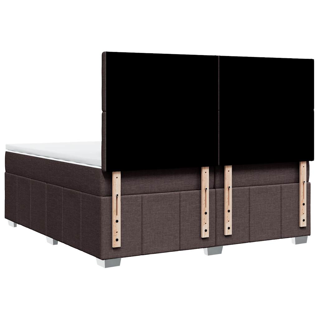 Box Spring Postel S Matrací Tmavě Hnědá 200X200 Cm Textil
