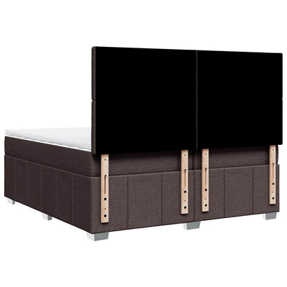 Box Spring Postel S Matrací Tmavě Hnědá 200X200 Cm Textil