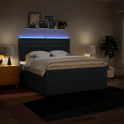 Box Spring Postel S Matrací Modrá 200X200 Cm Textil