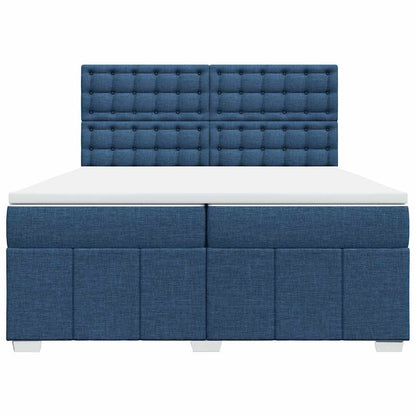 Box Spring Postel S Matrací Modrá 200X200 Cm Textil