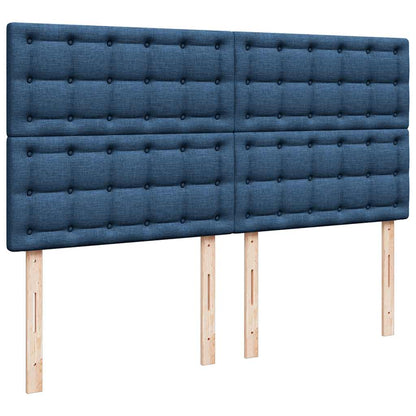 Box Spring Postel S Matrací Modrá 200X200 Cm Textil