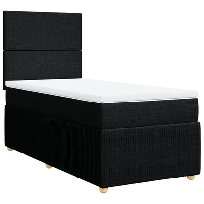 Box Spring Postel S Matrací Černá Textil Černá