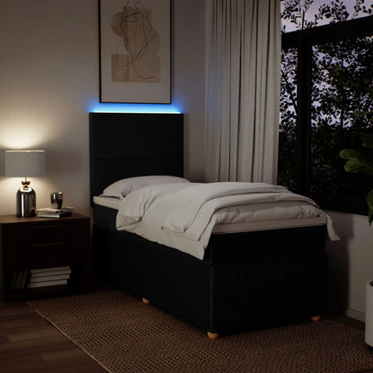 Box Spring Postel S Matrací Černá Textil Černá