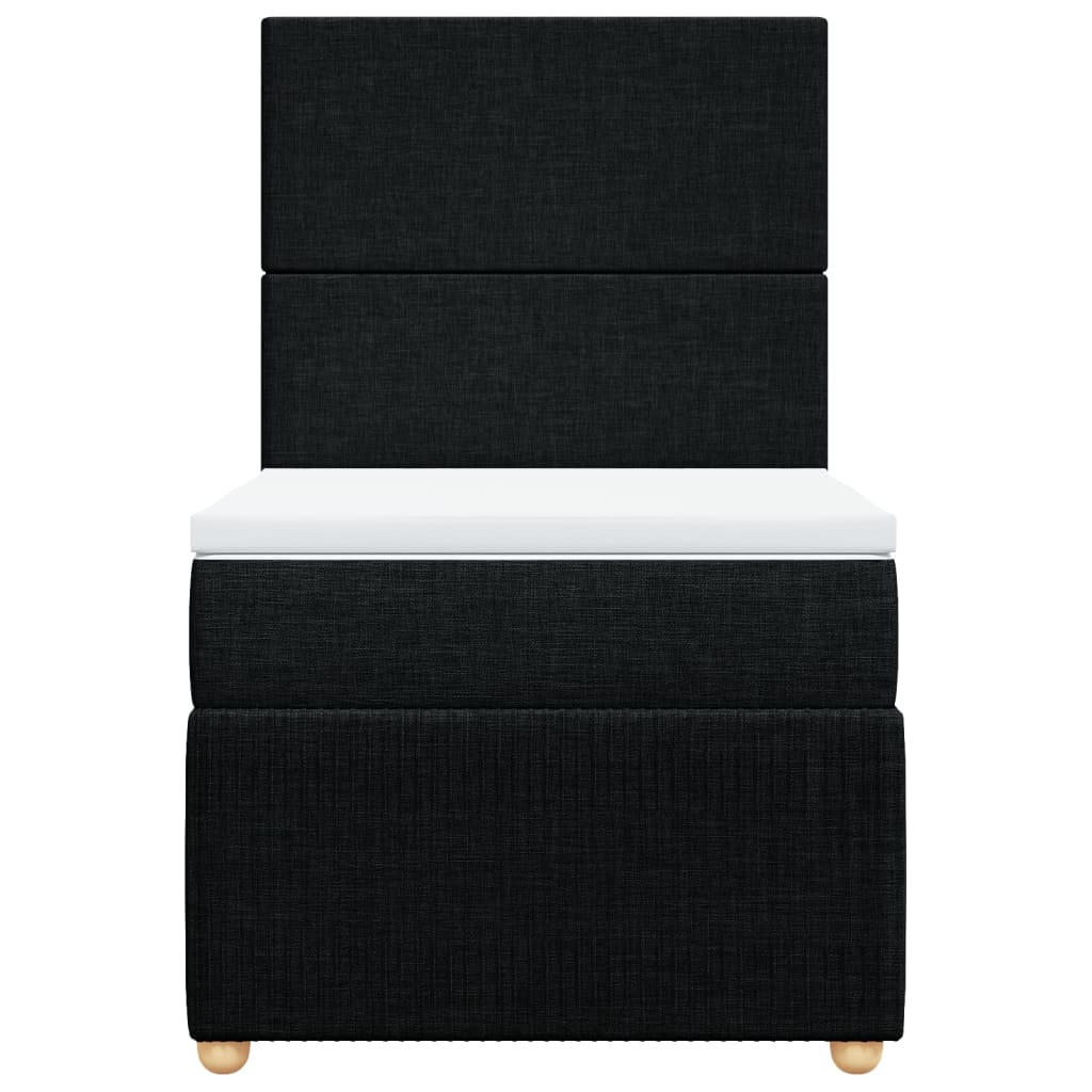 Box Spring Postel S Matrací Černá Textil Černá