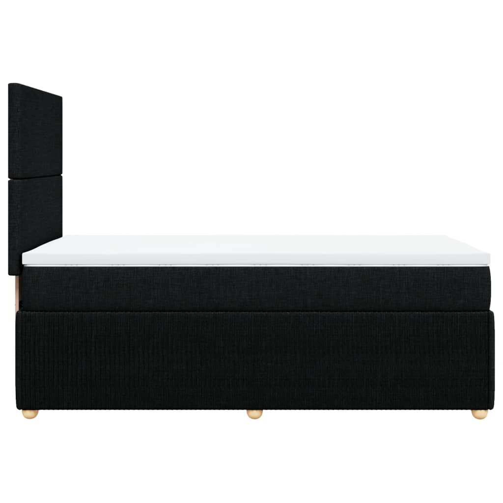 Box Spring Postel S Matrací Černá Textil Černá