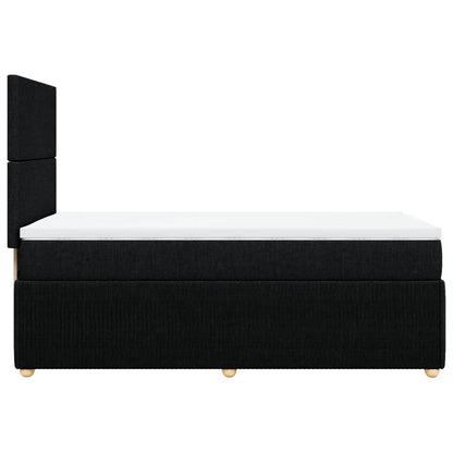 Box Spring Postel S Matrací Černá Textil Černá