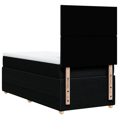 Box Spring Postel S Matrací Černá Textil Černá
