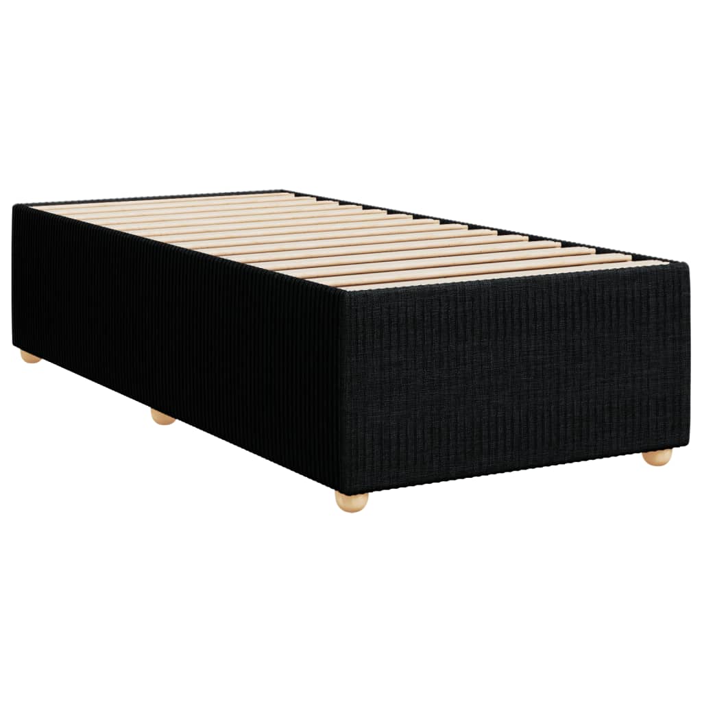 Box Spring Postel S Matrací Černá Textil Černá