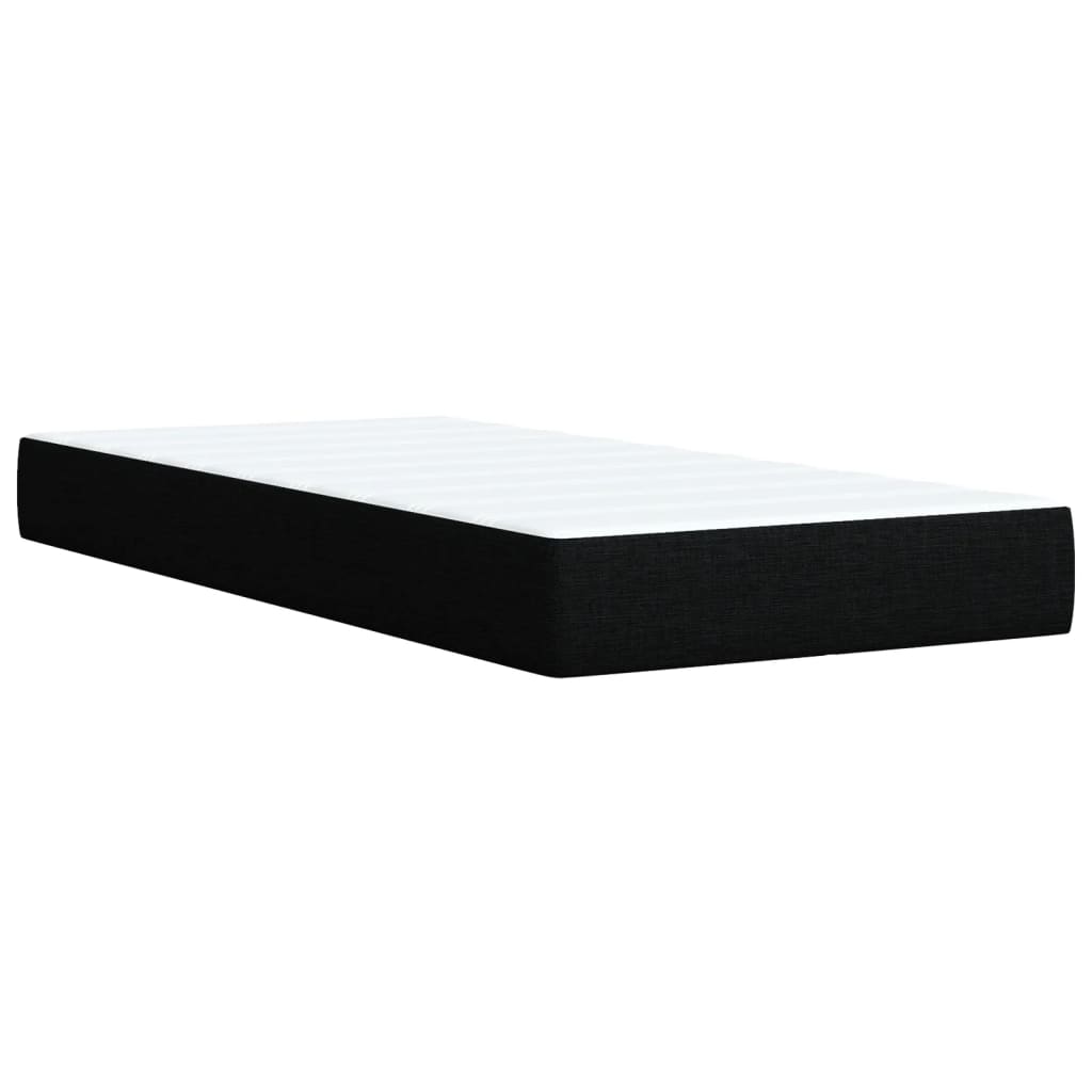 Box Spring Postel S Matrací Černá Textil Černá