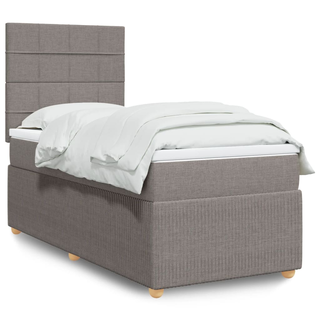 Box Spring Postel S Matrací Textil Taupe