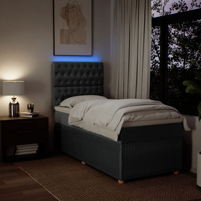 Box Spring Postel S Matrací Textil Tmavě Šedá