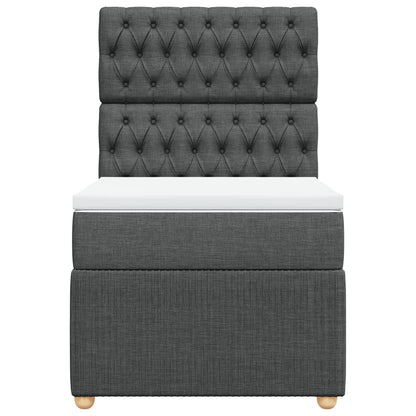 Box Spring Postel S Matrací Textil Tmavě Šedá
