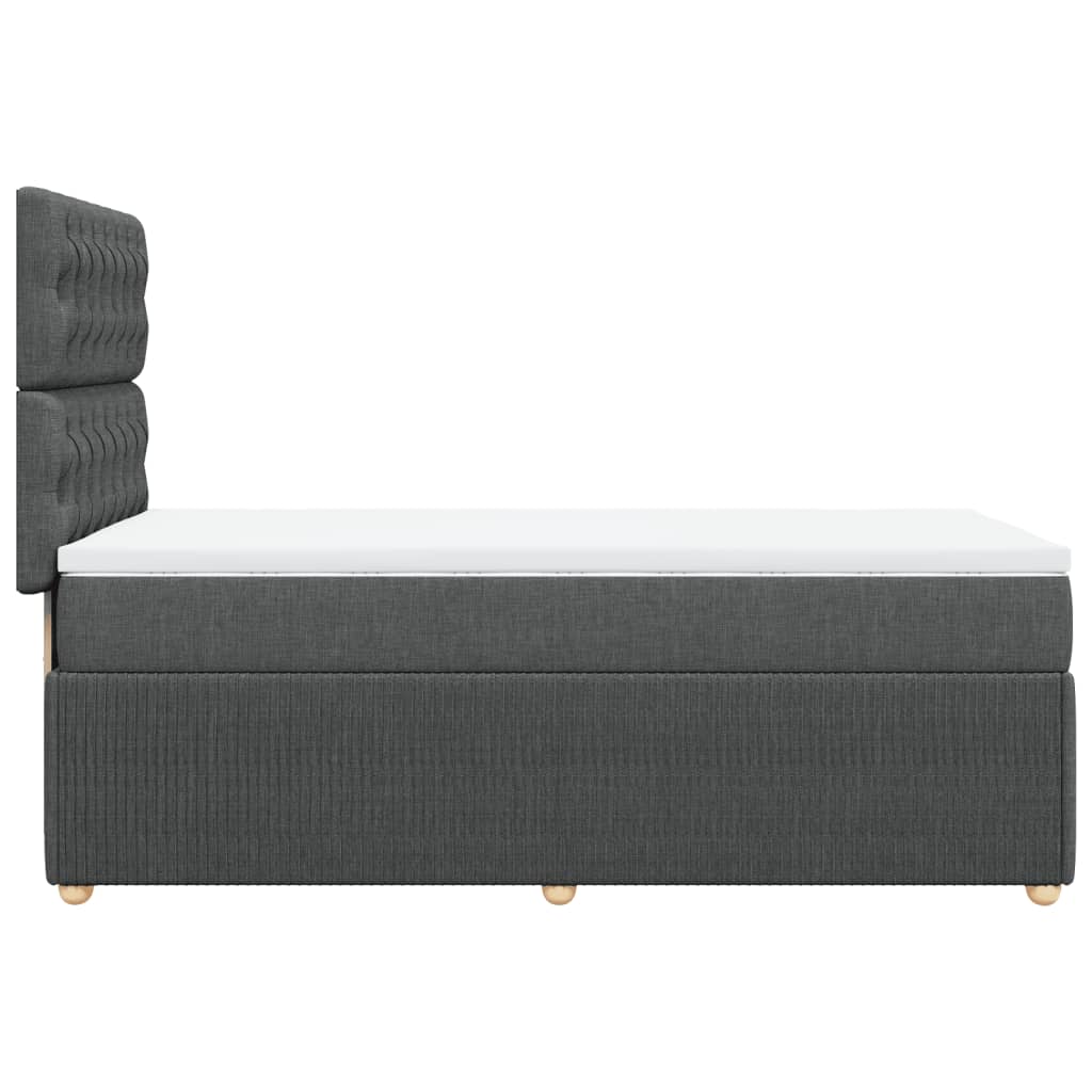 Box Spring Postel S Matrací Textil Tmavě Šedá