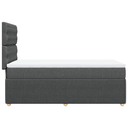 Box Spring Postel S Matrací Textil Tmavě Šedá