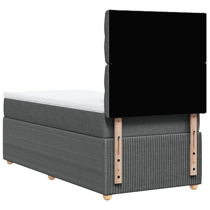 Box Spring Postel S Matrací Textil Tmavě Šedá
