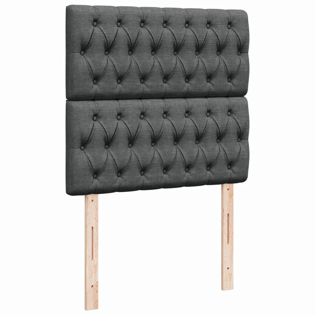 Box Spring Postel S Matrací Textil Tmavě Šedá