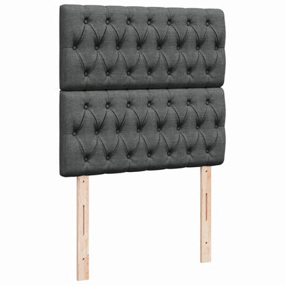 Box Spring Postel S Matrací Textil Tmavě Šedá