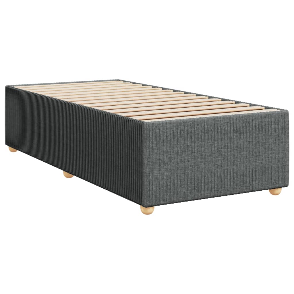 Box Spring Postel S Matrací Textil Tmavě Šedá