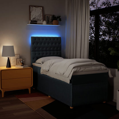 Box Spring Postel S Matrací Textil Modrá