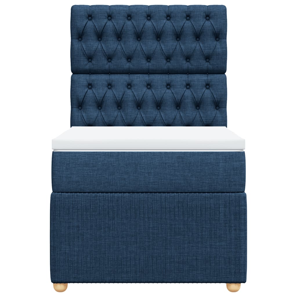 Box Spring Postel S Matrací Textil Modrá