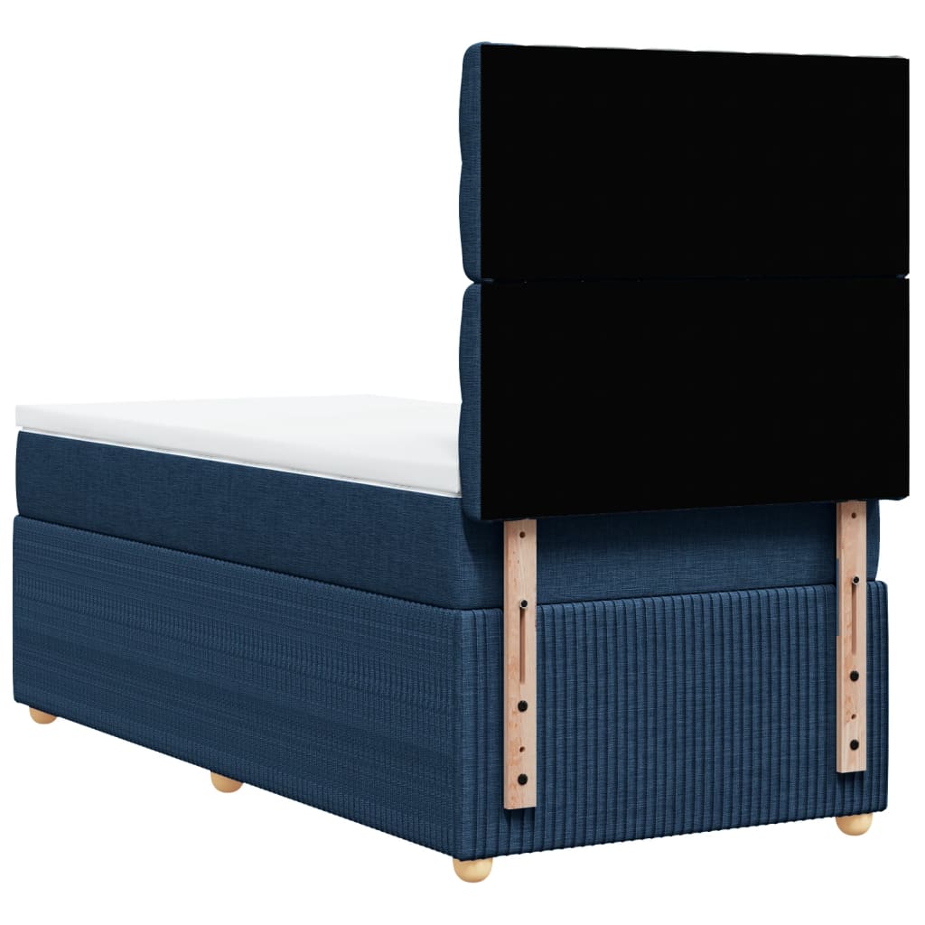 Box Spring Postel S Matrací Textil Modrá
