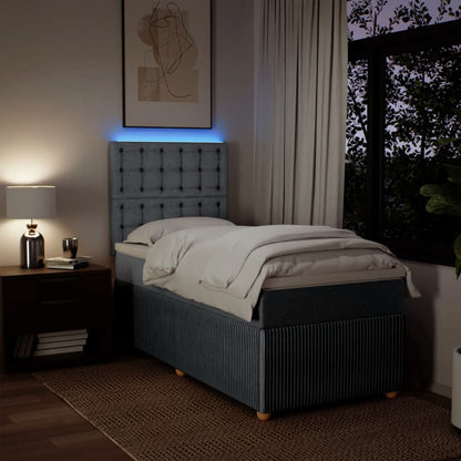 Box Spring Postel S Matrací Textil Světle Šedá