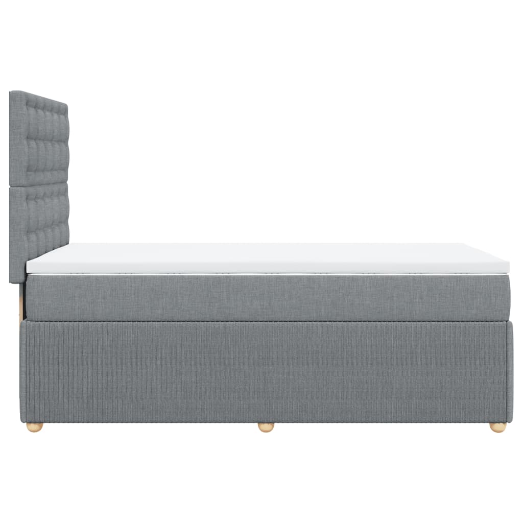 Box Spring Postel S Matrací Textil Světle Šedá