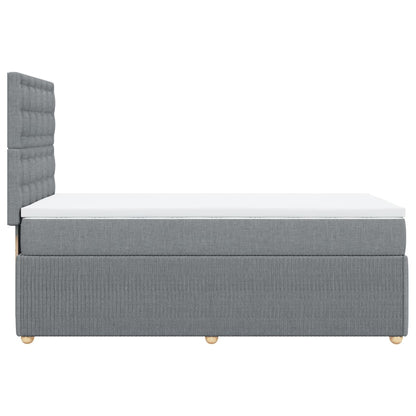 Box Spring Postel S Matrací Textil Světle Šedá