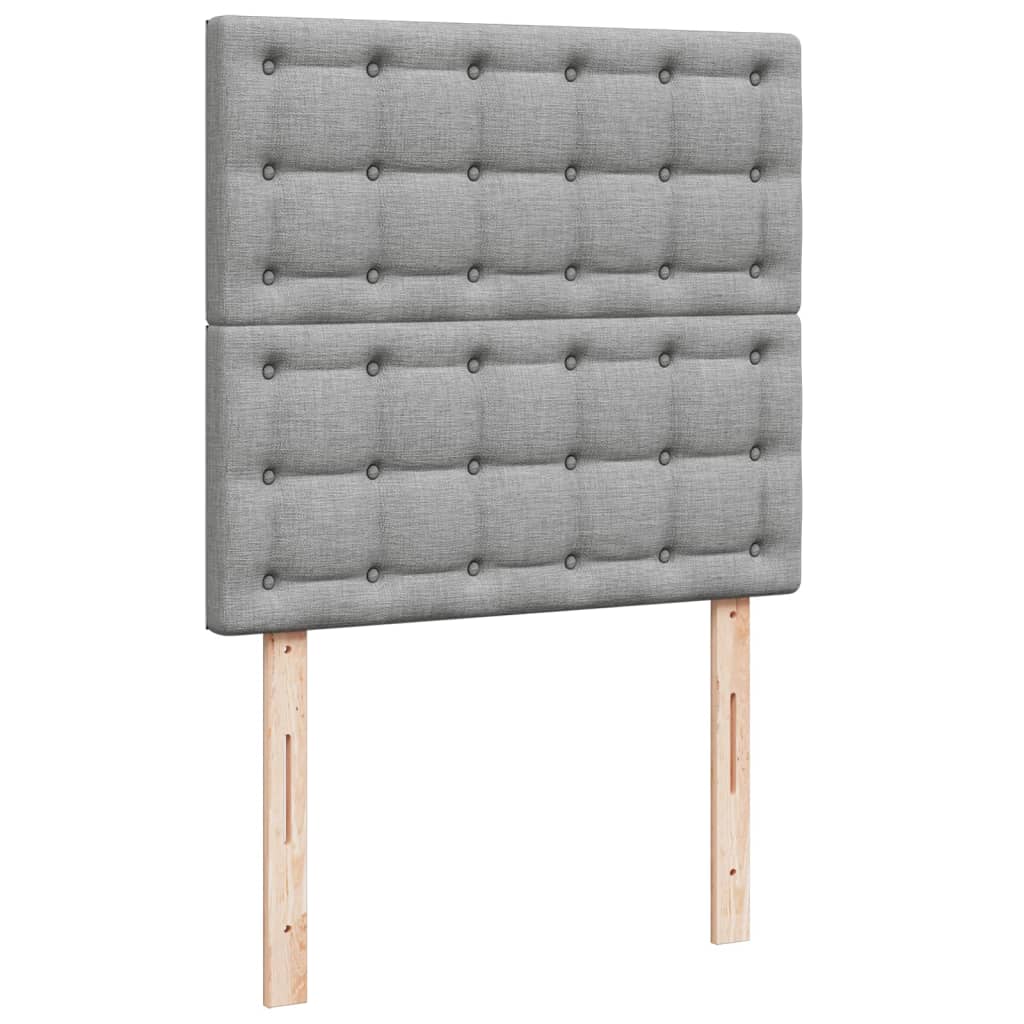 Box Spring Postel S Matrací Textil Světle Šedá