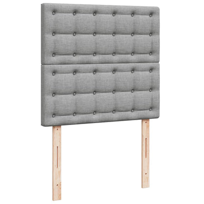 Box Spring Postel S Matrací Textil Světle Šedá