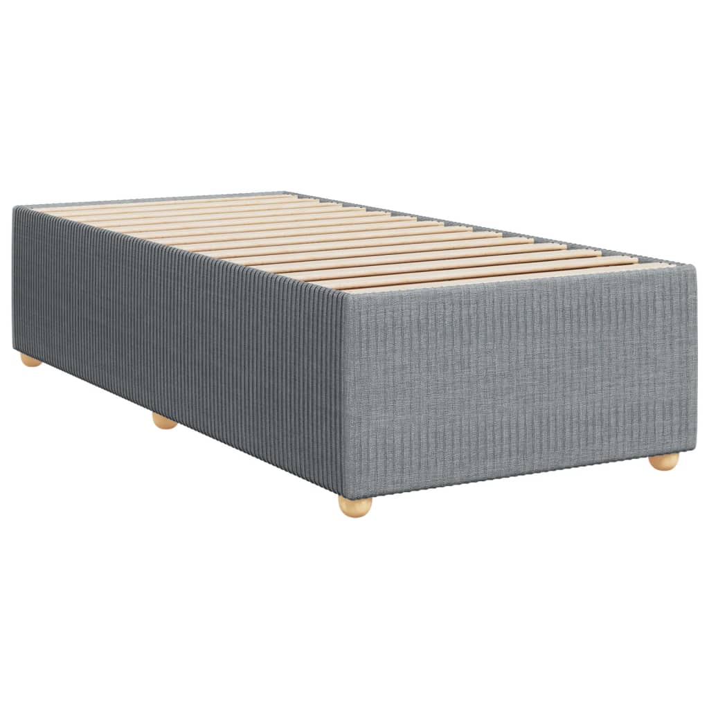 Box Spring Postel S Matrací Textil Světle Šedá