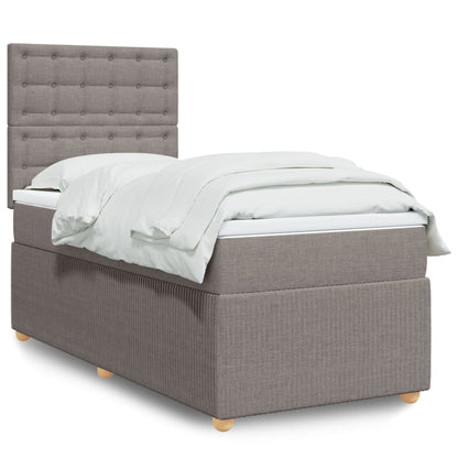 Box Spring Postel S Matrací Textil Taupe