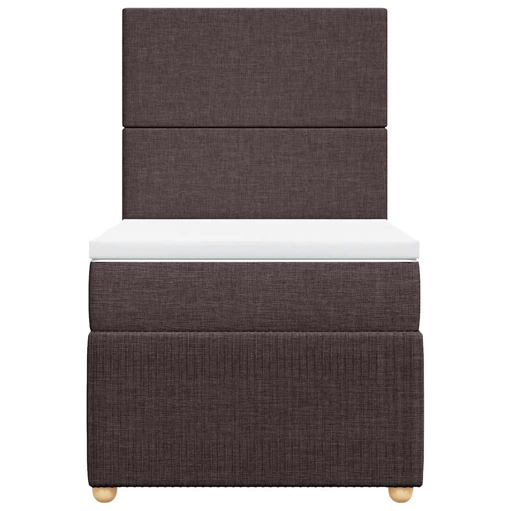 Box Spring Postel S Matrací Tmavě Hnědá 100 X 200 Cm Textil