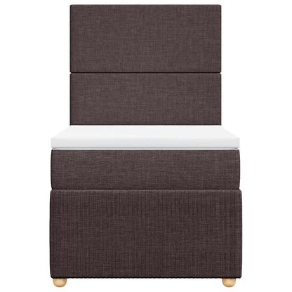 Box Spring Postel S Matrací Tmavě Hnědá 100 X 200 Cm Textil